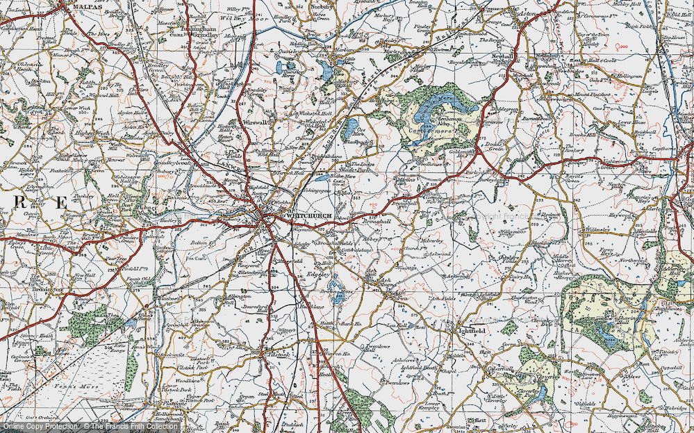 Old Map of Historic Map covering Black Park in 1921
