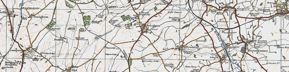 Old map of Pytchley Lodge in 1920