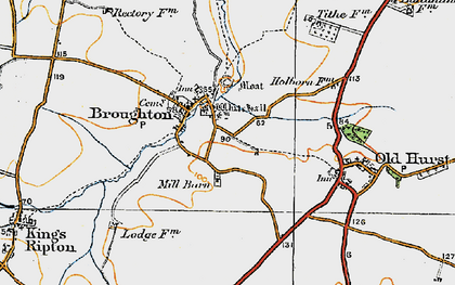 Old map of Broughton in 1920
