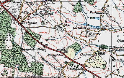 Old map of Broughton Folly in 1921