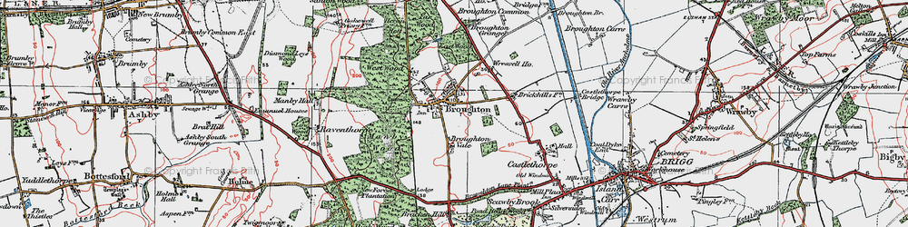 Old map of Broughton in 1923