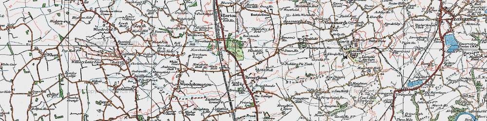Old map of Broughton in 1924