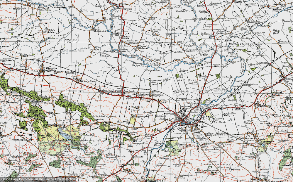 Old Map of Historic Map covering Broughton Moor in 1924