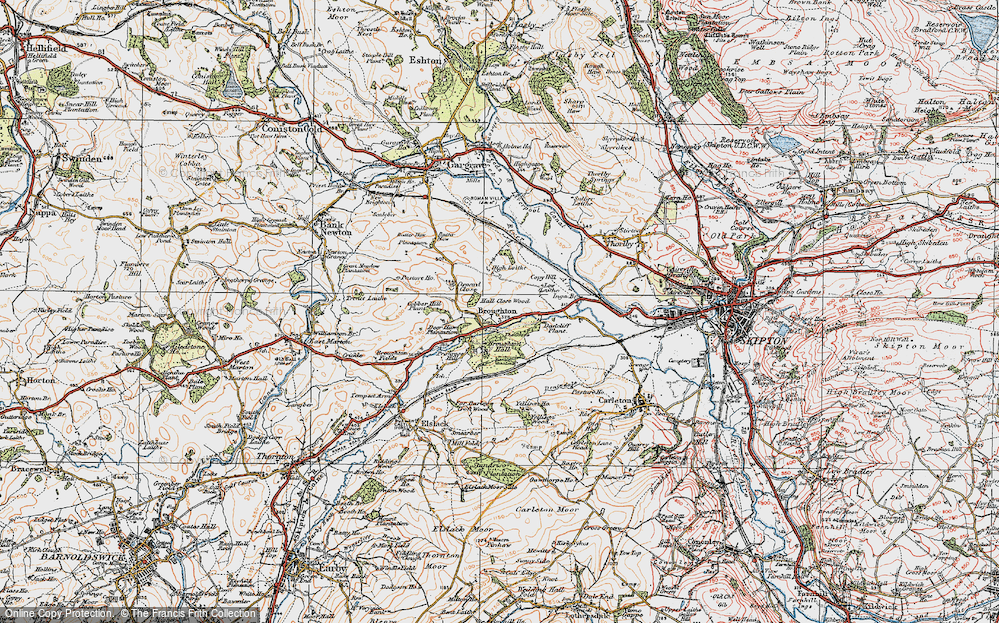 Old Map of Historic Map covering Butter Haw in 1925