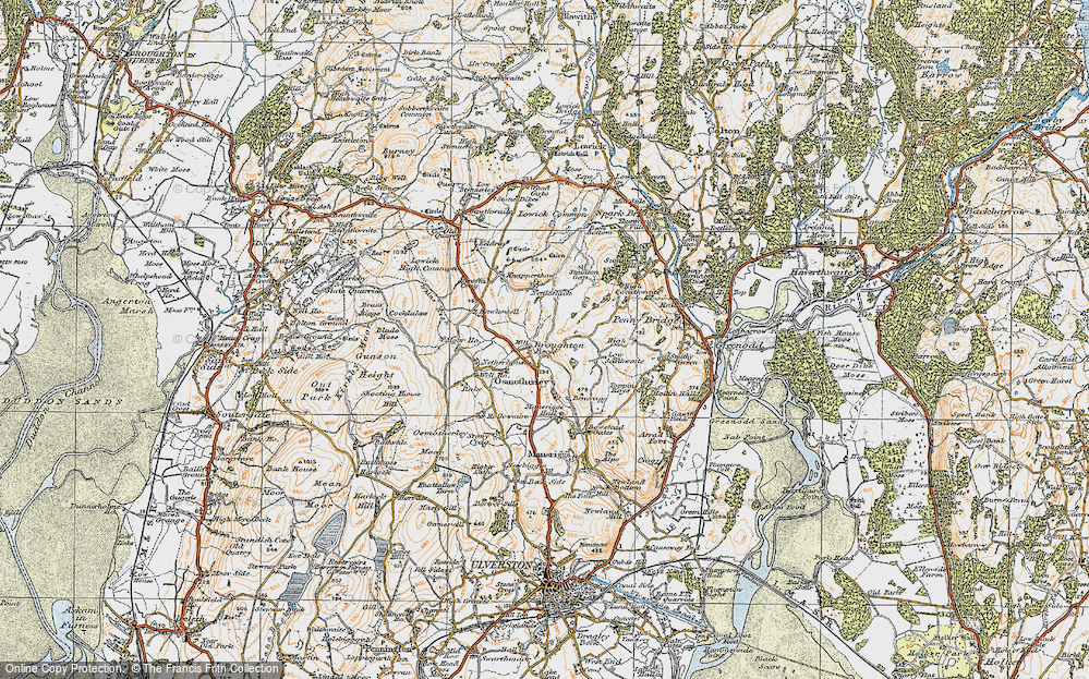 Old Map of Historic Map covering Ben Cragg in 1925