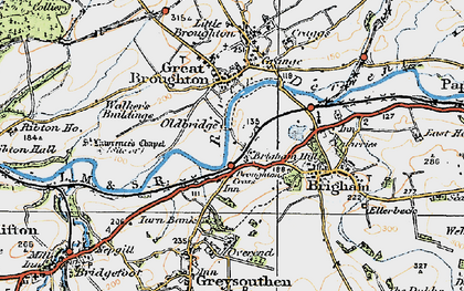 Old map of Broughton Cross in 1925