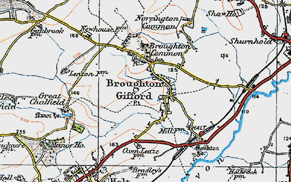 Old map of Broughton Gifford in 1919