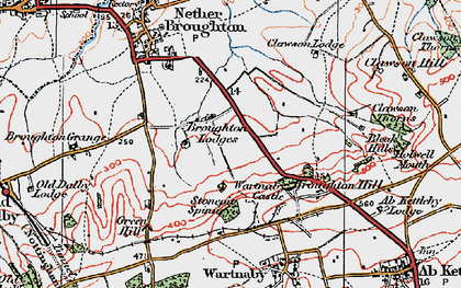 Old map of Broughton Lodges in 1921