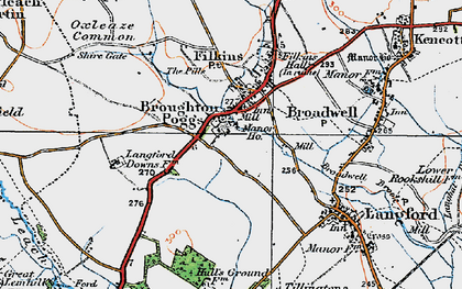 Old map of Broadwell Brook in 1919