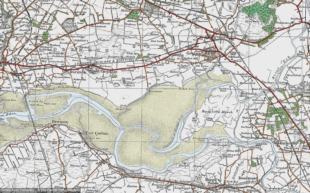 Old Map of Historic Map covering Baurch in 1925