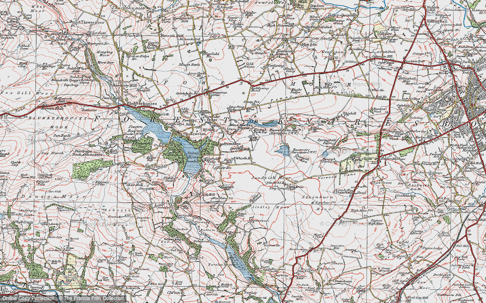 Old Map of Historic Map covering Whistle Ho in 1925
