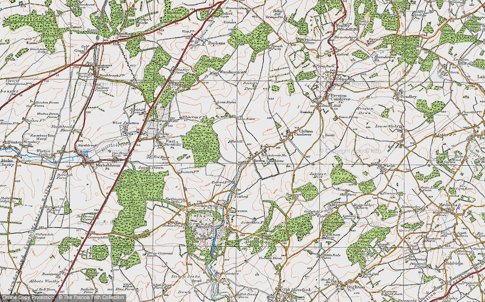 Old Map of Brown Candover, 1919 in 1919