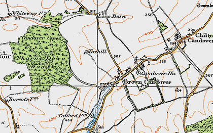 Old map of Brown Candover in 1919