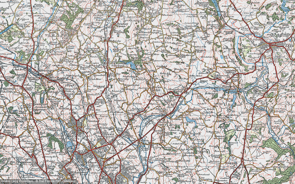 Old Map of Brown Edge, 1921 in 1921