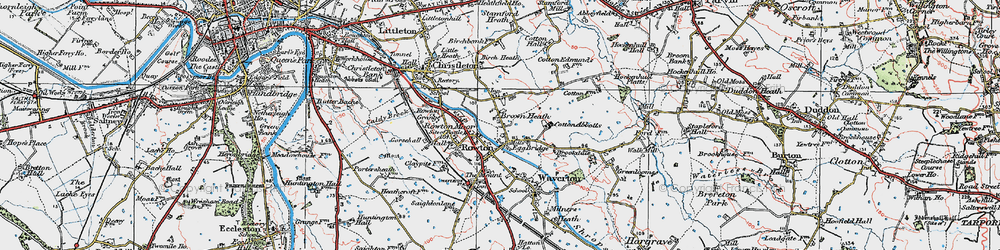 Old map of Brown Heath in 1924