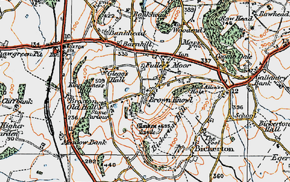 Old map of Bickerton Hill in 1921