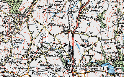 Old map of Brown Lees in 1923