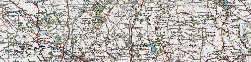 Old map of Brown Lees in 1923
