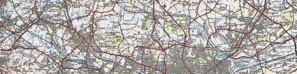 Old map of Brown's Green in 1921