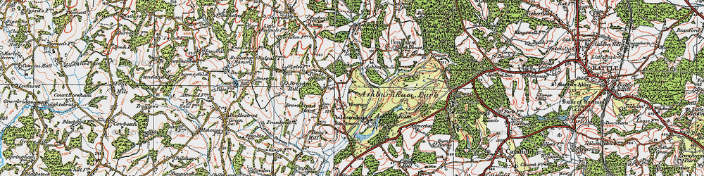 Old map of Ashburnham Place in 1920