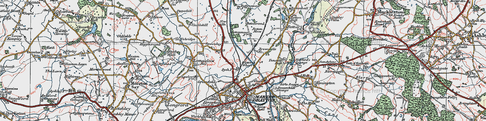 Old map of Brownhills in 1921