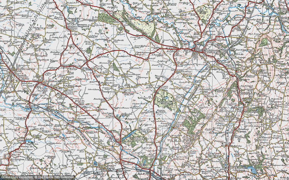 Old Map of Brownlow Heath, 1923 in 1923