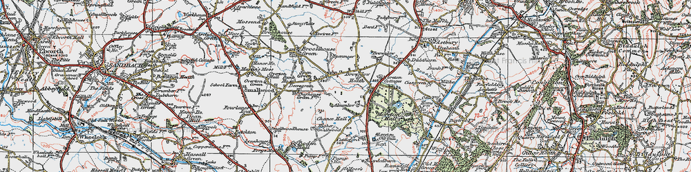 Old map of Brownlow Heath in 1923