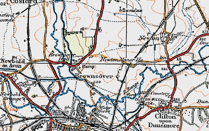Old map of Brownsover in 1920