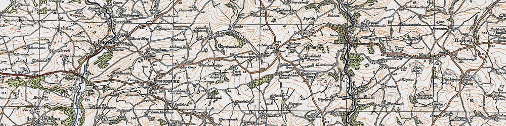 Old map of Brownston in 1919