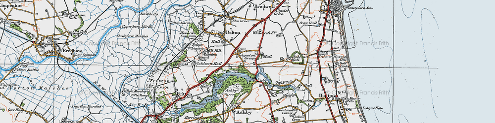 Old map of Ashby Warren in 1922