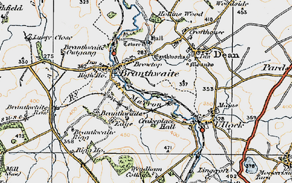 Old map of Browtop in 1925