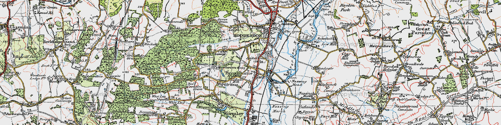 Old map of Broxbourne in 1919