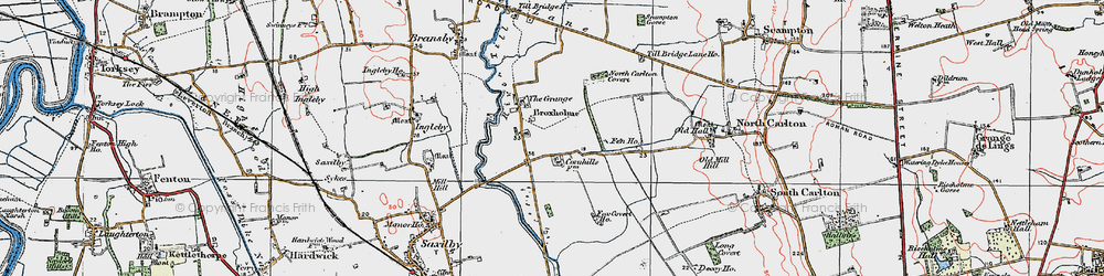 Old map of Broxholme in 1923