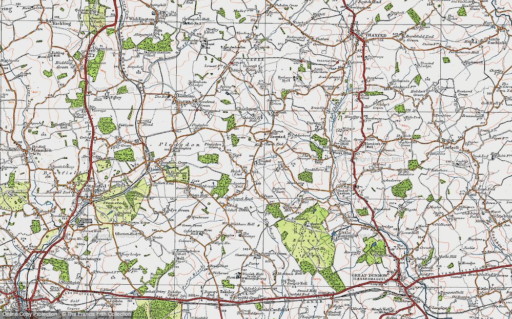 Old Map of Broxted, 1919 in 1919