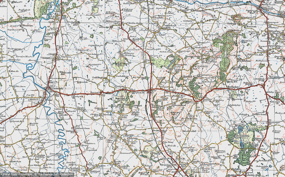 Old Map of Broxton, 1924 in 1924
