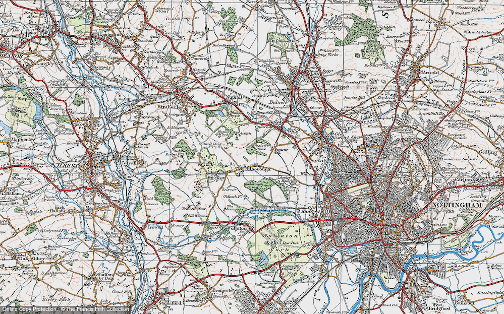 Old Map of Broxtowe, 1921 in 1921