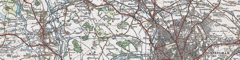 Old map of Broxtowe in 1921