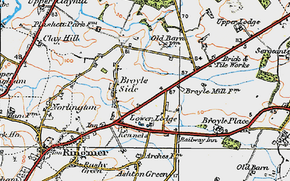 Old map of Broyle Side in 1920