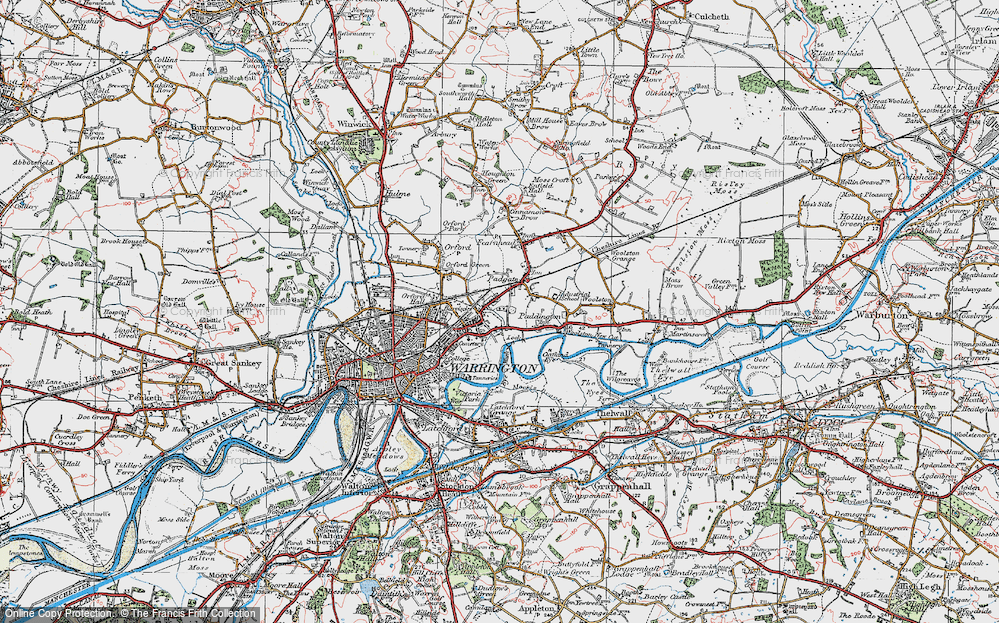 Old Map of Bruche, 1923 in 1923