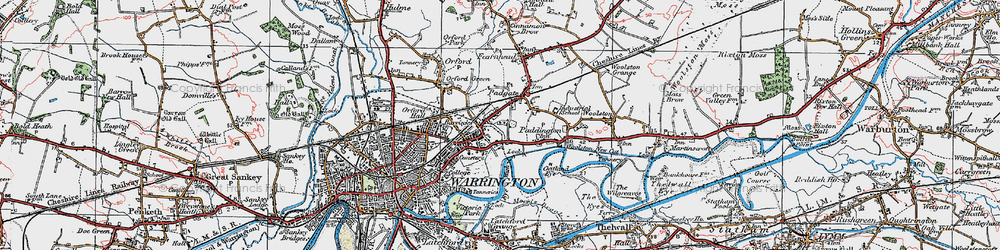 Old map of Bruche in 1923