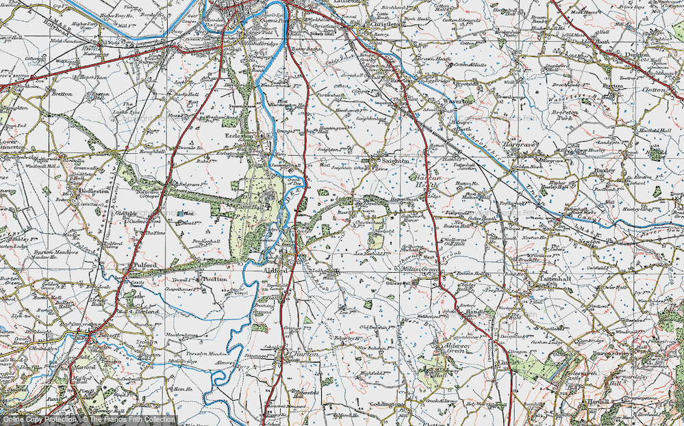 Old Map of Historic Map covering Crook of Dee in 1924