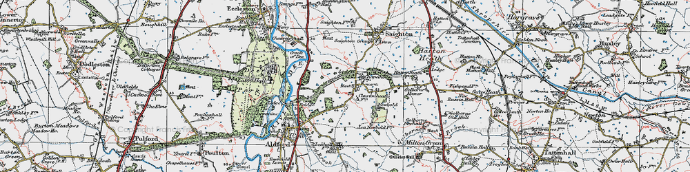 Old map of Bruera in 1924