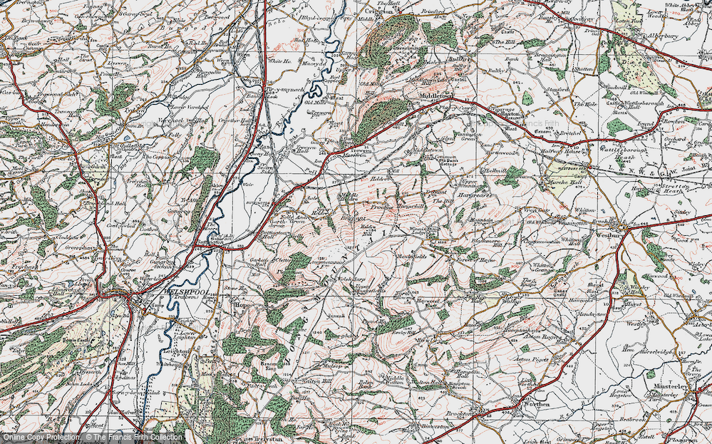 Old Map of Brunant, 1921 in 1921