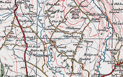 Old map of Brund in 1923