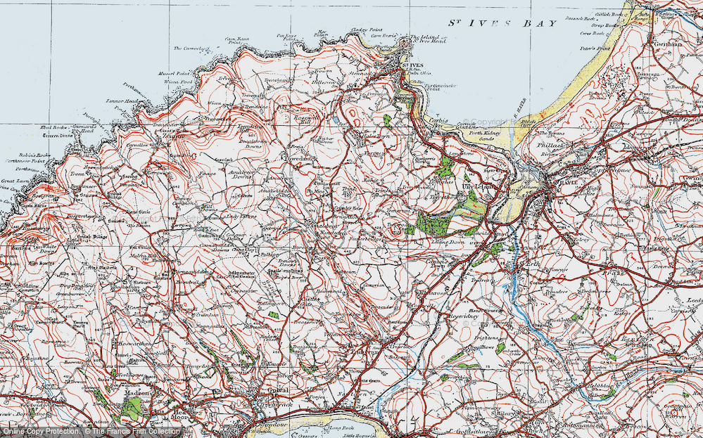 Old Map of Brunnion, 1919 in 1919