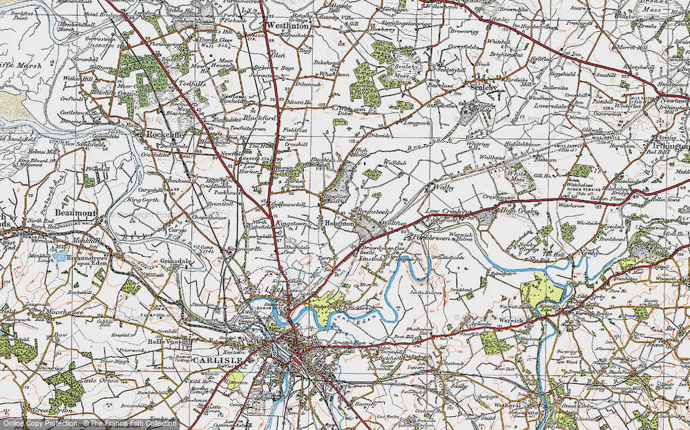 Old Map of Historic Map covering High Knells in 1925