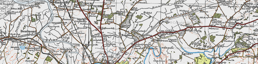 Old map of Brunstock in 1925