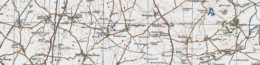Old map of Bruntingthorpe in 1920