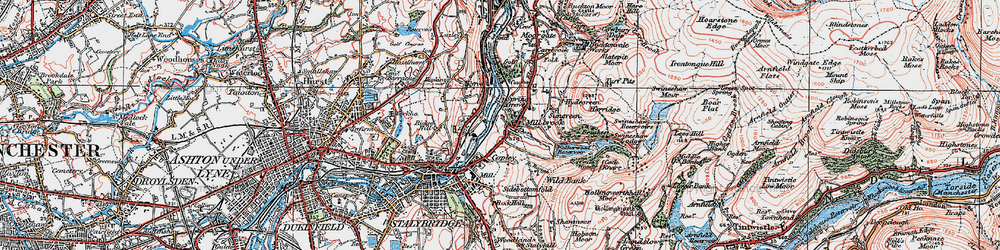 Old map of Brushes in 1924