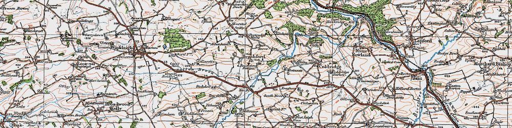 Old map of Brushford in 1919